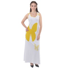 Yellow Butterfly Animals Fly Sleeveless Velour Maxi Dress by anzea