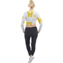 Yellow Butterfly Animals Fly Long Sleeve Cropped Velvet Jacket View2