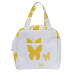 Yellow Butterfly Animals Fly Boxy Hand Bag by anzea