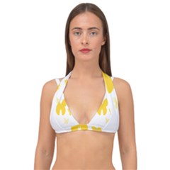 Yellow Butterfly Animals Fly Double Strap Halter Bikini Top