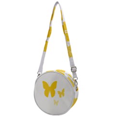 Yellow Butterfly Animals Fly Crossbody Circle Bag