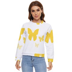 Yellow Butterfly Animals Fly Women s Long Sleeve Raglan T-shirt