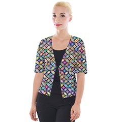 Floral Flowers Decorative Cropped Button Cardigan