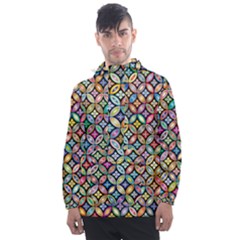 Floral Flowers Decorative Men s Front Pocket Pullover Windbreaker