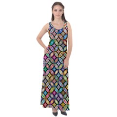 Floral Flowers Decorative Sleeveless Velour Maxi Dress by anzea