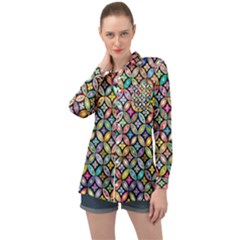 Floral Flowers Decorative Long Sleeve Satin Shirt