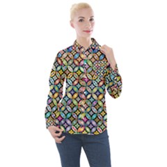 Floral Flowers Decorative Women s Long Sleeve Pocket Shirt