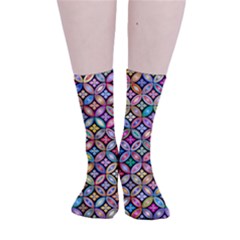 Floral Flowers Decorative Smooth Crew Length Tube Socks