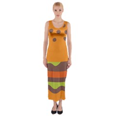 Hamburger Fitted Maxi Dress by anzea