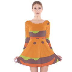 Hamburger Long Sleeve Velvet Skater Dress