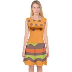 Hamburger Capsleeve Midi Dress