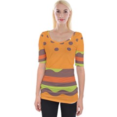 Hamburger Wide Neckline T-shirt