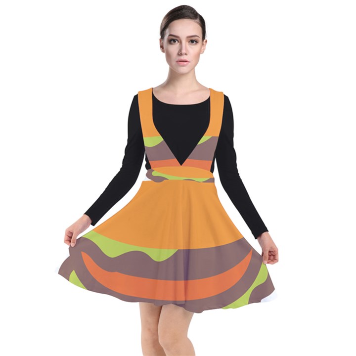 Hamburger Plunge Pinafore Dress