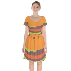 Hamburger Short Sleeve Bardot Dress