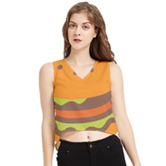 Hamburger V-neck Cropped Tank Top