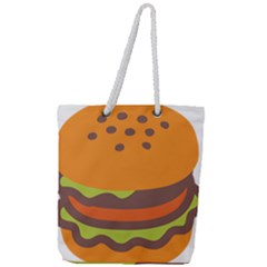 Hamburger Full Print Rope Handle Tote (large)