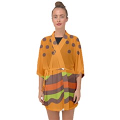 Hamburger Half Sleeve Chiffon Kimono