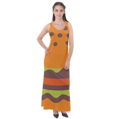 Hamburger Sleeveless Velour Maxi Dress by anzea