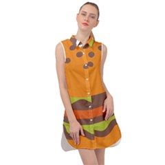 Hamburger Sleeveless Shirt Dress by anzea