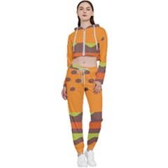 Hamburger Cropped Zip Up Lounge Set