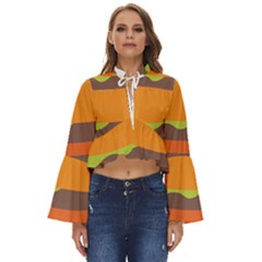 Hamburger Boho Long Bell Sleeve Top