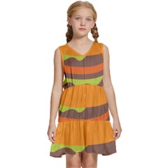 Hamburger Kids  Sleeveless Tiered Mini Dress by anzea