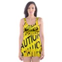 Caution Road Sign Cross Yellow Skater Dress Swimsuit View1