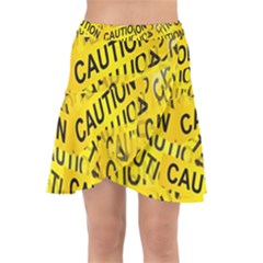 Caution Road Sign Cross Yellow Wrap Front Skirt