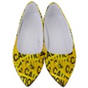 Caution Road Sign Cross Yellow Women s Low Heels View1