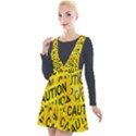 Caution Road Sign Cross Yellow Plunge Pinafore Velour Dress View1