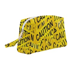 Caution Road Sign Cross Yellow Wristlet Pouch Bag (medium)