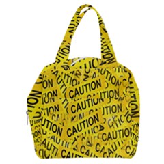 Caution Road Sign Cross Yellow Boxy Hand Bag