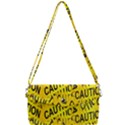 Caution Road Sign Cross Yellow Removable Strap Clutch Bag View1