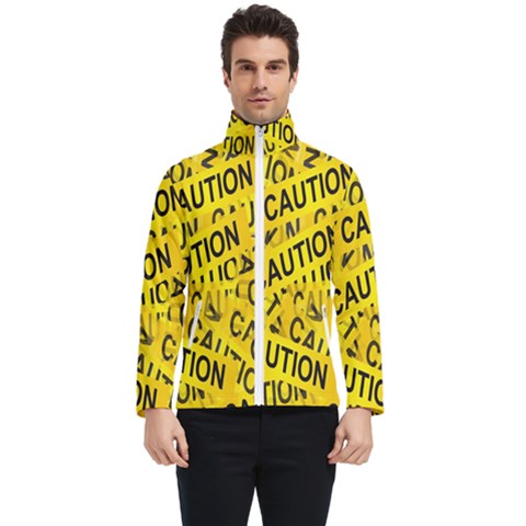 Caution Road Sign Cross Yellow Men s Bomber Jacket by anzea