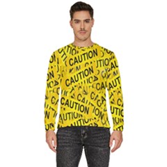 Caution Road Sign Cross Yellow Men s Fleece Sweatshirt