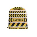 Caution Road Sign Warning Cross Danger Yellow Chevron Line Black Drawstring Pouch (Large) View1