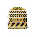 Caution Road Sign Warning Cross Danger Yellow Chevron Line Black Drawstring Pouch (Large) View2