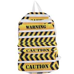 Caution Road Sign Warning Cross Danger Yellow Chevron Line Black Foldable Lightweight Backpack