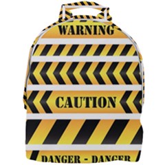 Caution Road Sign Warning Cross Danger Yellow Chevron Line Black Mini Full Print Backpack