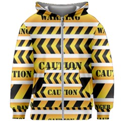 Caution Road Sign Warning Cross Danger Yellow Chevron Line Black Kids  Zipper Hoodie Without Drawstring