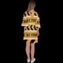 Caution Road Sign Warning Cross Danger Yellow Chevron Line Black Velour Kimono Dress View4