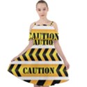 Caution Road Sign Warning Cross Danger Yellow Chevron Line Black Cut Out Shoulders Dress View1