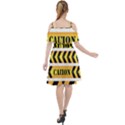 Caution Road Sign Warning Cross Danger Yellow Chevron Line Black Cut Out Shoulders Dress View2