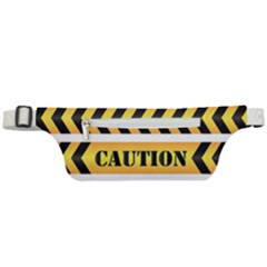 Caution Road Sign Warning Cross Danger Yellow Chevron Line Black Active Waist Bag by anzea