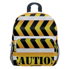 Caution Road Sign Warning Cross Danger Yellow Chevron Line Black Kids  Age 5-10 Lightweight School Backpack With Side Pockets by anzea