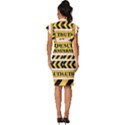 Caution Road Sign Warning Cross Danger Yellow Chevron Line Black Vintage Frill Sleeve V-Neck Bodycon Dress View4