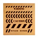 Caution Road Sign Warning Cross Danger Yellow Chevron Line Black Wood Photo Frame Cube View2