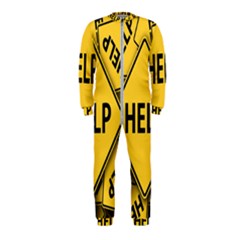 Caution Road Sign Help Cross Yellow Onepiece Jumpsuit (kids)