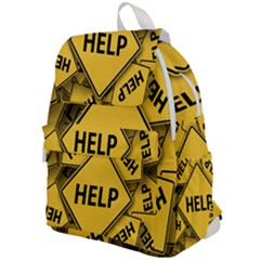 Caution Road Sign Help Cross Yellow Top Flap Backpack by anzea