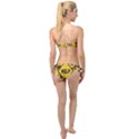 Caution Road Sign Help Cross Yellow Twist Bandeau Bikini Set View2